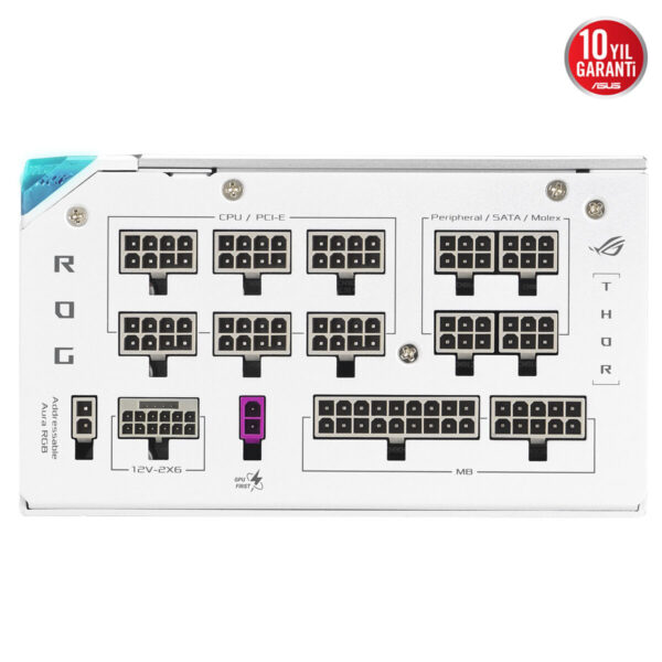 Asus Rog Thor 1200w Platinum Iii White Edition (rog Equalizer) 1200w 80+ Platinum Full Modüler Atx 3.1 Beyaz Güç Kaynağı 12
