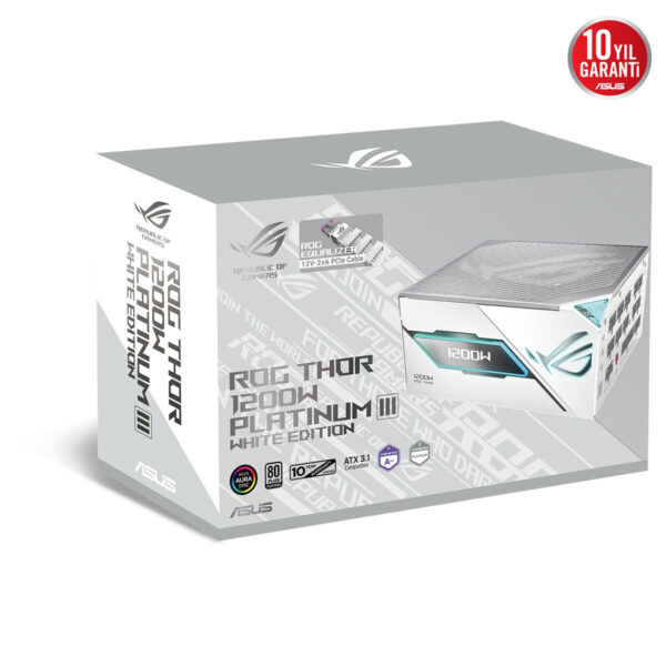 Asus Rog Thor 1200w Platinum Iii White Edition (rog Equalizer) 1200w 80+ Platinum Full Modüler Atx 3.1 Beyaz Güç Kaynağı 13