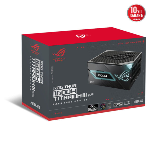 Asus Rog Thor 1600w Titanium Iii Evo (rog Equalizer) 1600w 80+titanium Full Modüler Atx 3.1 Güç Kaynağı 15
