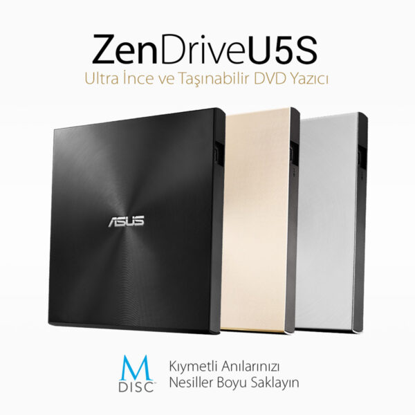 Asus Sdrw 08u5s U Gumus M Disc Destekli Harici Ultra Ince Dvd Yazici Fc11