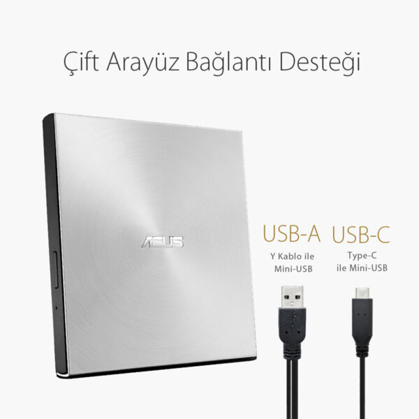 Asus Sdrw 08u5s U Gumus M Disc Destekli Harici Ultra Ince Dvd Yazici Fc6