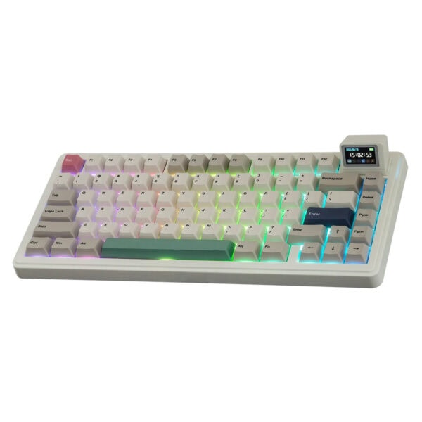 Epomaker Rt82 Retro White Sea Salt Silent Switch Hotswap Rgb Kablosuz Ingilizce Mekanik Gaming Klavye 2 Yil Birebir Degisim Garantili Fc2
