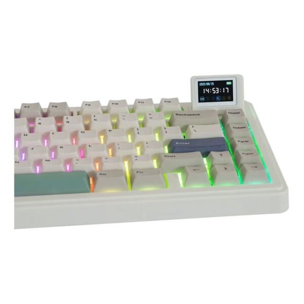 Epomaker Rt82 Retro White Sea Salt Silent Switch Hotswap Rgb Kablosuz Ingilizce Mekanik Gaming Klavye 2 Yil Birebir Degisim Garantili Fc3