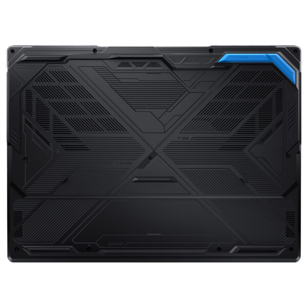 MSI CROSSHAIR 16 MAX HX dizüstü bilgisayarın arka paneli, soğutma ve tasarım detaylarıyla dikkat çekiyor.