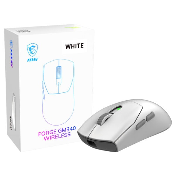 Msi Forge Gm340 Wireless White Pixart 3311 Sensor Rgb Kablosuz Gaming Mouse Fc12