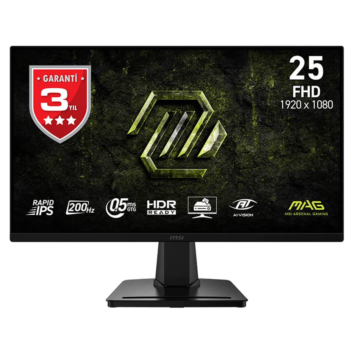 MSI MAG 256F E20 24.5 inç 200Hz Full HD FreeSync Premium Rapid IPS Gaming Monitör.