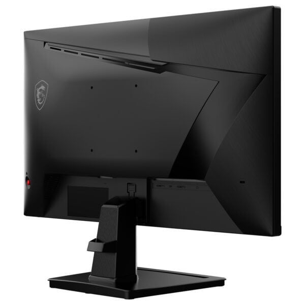 MSI MAG 256F E20 24.5 inç 200Hz Full HD FreeSync Premium Rapid IPS Gaming Monitör arka görünüm, siyah renkli, modern tasarım ve dayanıklı stand.