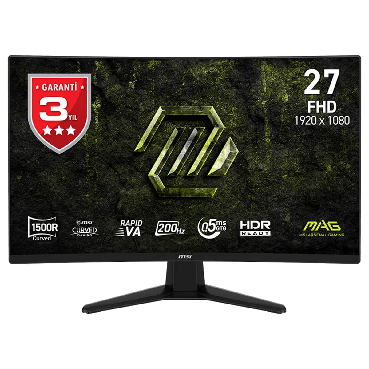 Msi Mag 274cf E20 27 Inc 200hz 0 5ms Full Hd Freesync Premium Rapid Va Kavisli Gaming Monitor Fc1
