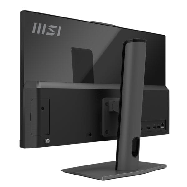 MSI markalı 23.8 inç Full HD ekranlı All In One bilgisayar, arka ve yan görünüm, modern tasarım ve bağlantı portlarıyla detaylı görüntü.