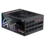 MSI MPG Ai1300TS 1300W 80+ Titanium PCIe 5.1 güç kaynağı, yüksek performans ve verimlilik sağlayan modüler ATX 3.1 güç kaynağı.