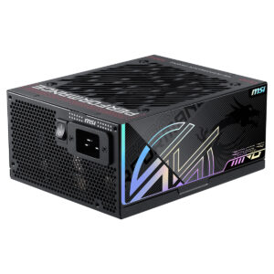 MSI MPG Ai1300TS PCIe 5.1 güç kaynağı, yüksek verimlilik ve dayanıklılık sağlayan tam modüler tasarım ile dikkat çekiyor.