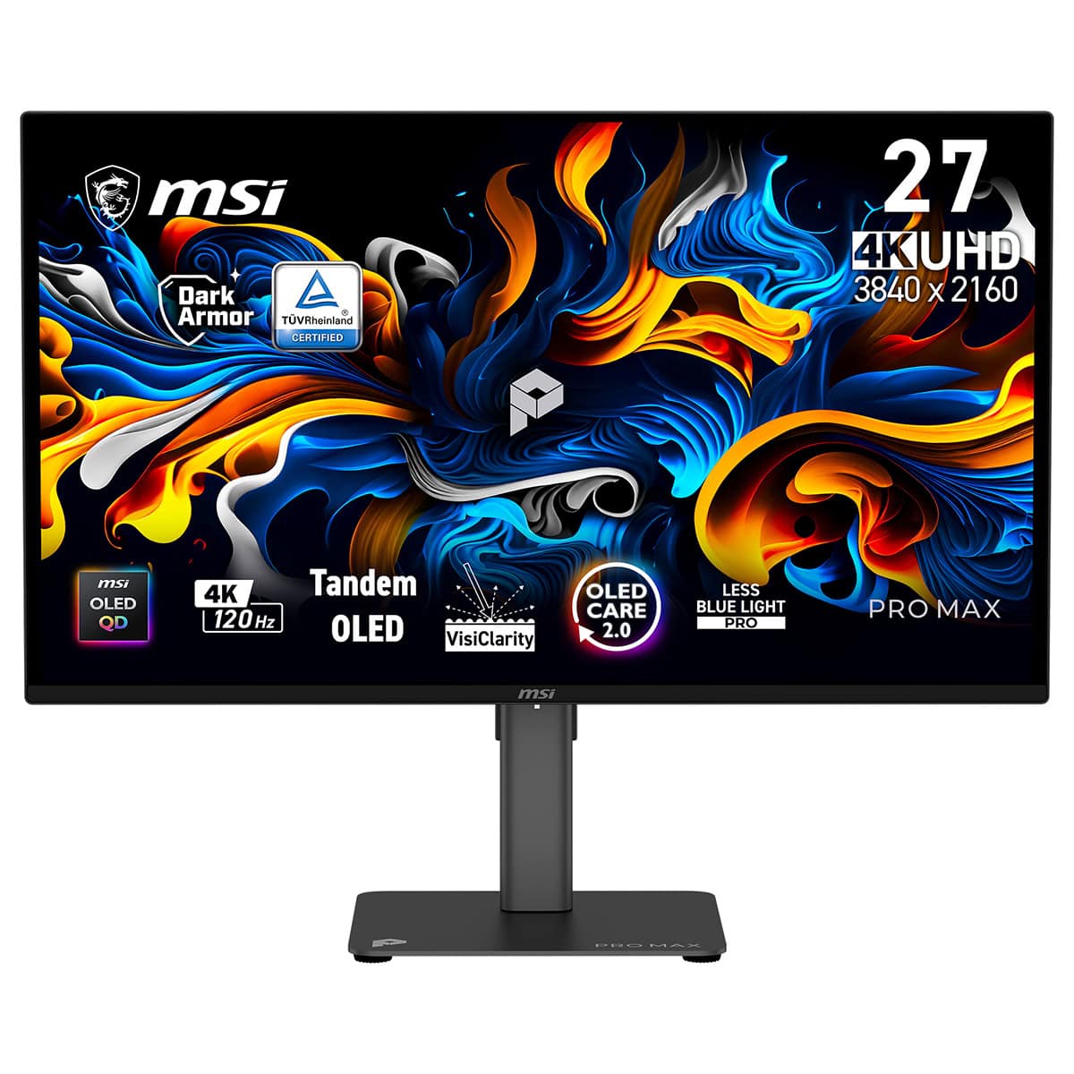 MSI PRO MAX 271UPX12G 26.5 inç 4K UHD, 120Hz, OLED, Adaptive Sync, Pivot, Blue Light Pro monitör.