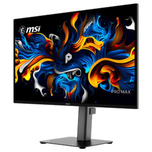 MSI PRO MAX 271UPX12G 26.5 inç 120Hz 4K UHD QD-OLED Pivot Monitör, şık tasarım ve yüksek performanslı ekran özellikleriyle dikkat çekiyor.