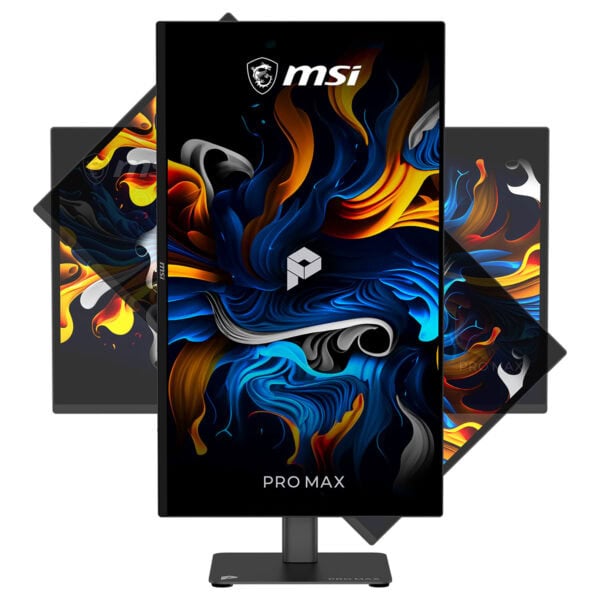 MSI PRO MAX 271UPX12G 26.5 inç 120Hz 4K UHD QD-OLED Pivot Monitör, canlı renkler ve yüksek çözünürlük ile oyun ve profesyonel kullanım için ideal.