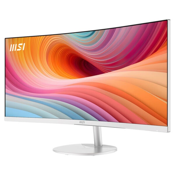 MSI PRO MP341CQW E12 34 inç 120Hz UWQHD kavisli monitör, FreeSync Premium VA panel, şık tasarım ve yüksek performans.