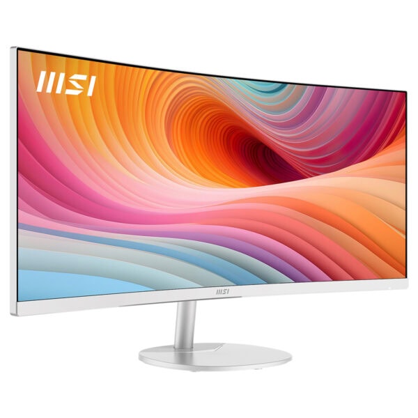 MSI PRO MP341CQW E12 34 inç kavisli monitör, 120Hz yenileme hızı ve UWQHD çözünürlük ile yüksek performans sağlar.