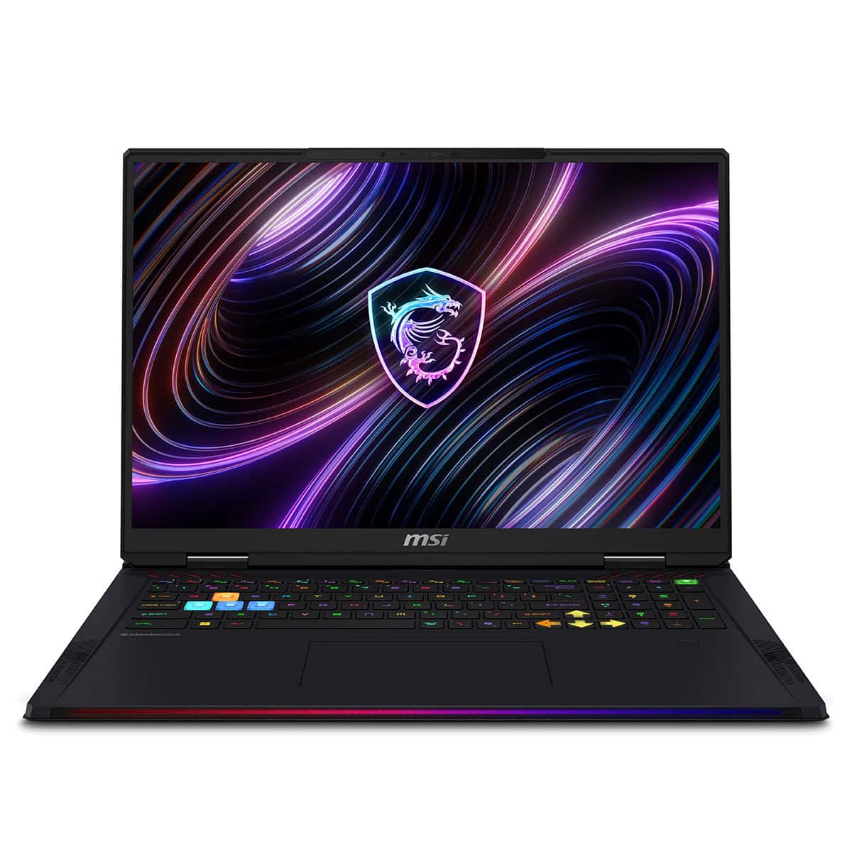 MSI Raider 18 MAX HX oyun dizüstü bilgisayarı, 18 inç ekran ve RGB klavye ile yüksek performanslı oyun deneyimi sunar.