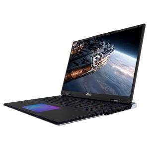 MSI TITAN 18 HX oyun dizüstü bilgisayarı, 18 inç 4K UHD+ ekran ve GeForce RTX 5090 grafik kartı ile yüksek performans sağlar.