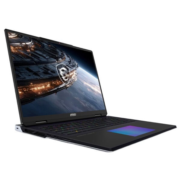 MSI TITAN 18 HX oyun dizüstü bilgisayarı, 18 inç 4K UHD+ ekran ve GeForce RTX 5090 grafik kartı ile yüksek performans sağlar.
