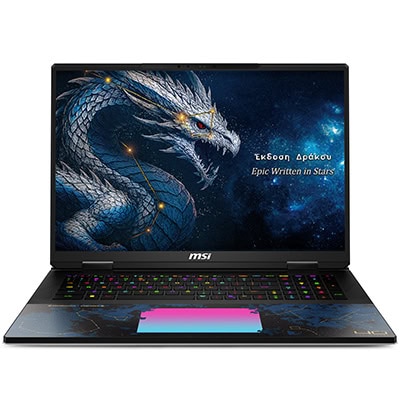 MSI TITAN 18 HX Dragon Edition oyun laptopu, 18 inç 4K UHD ekran ve RGB klavye ile yüksek performanslı gaming cihazı.