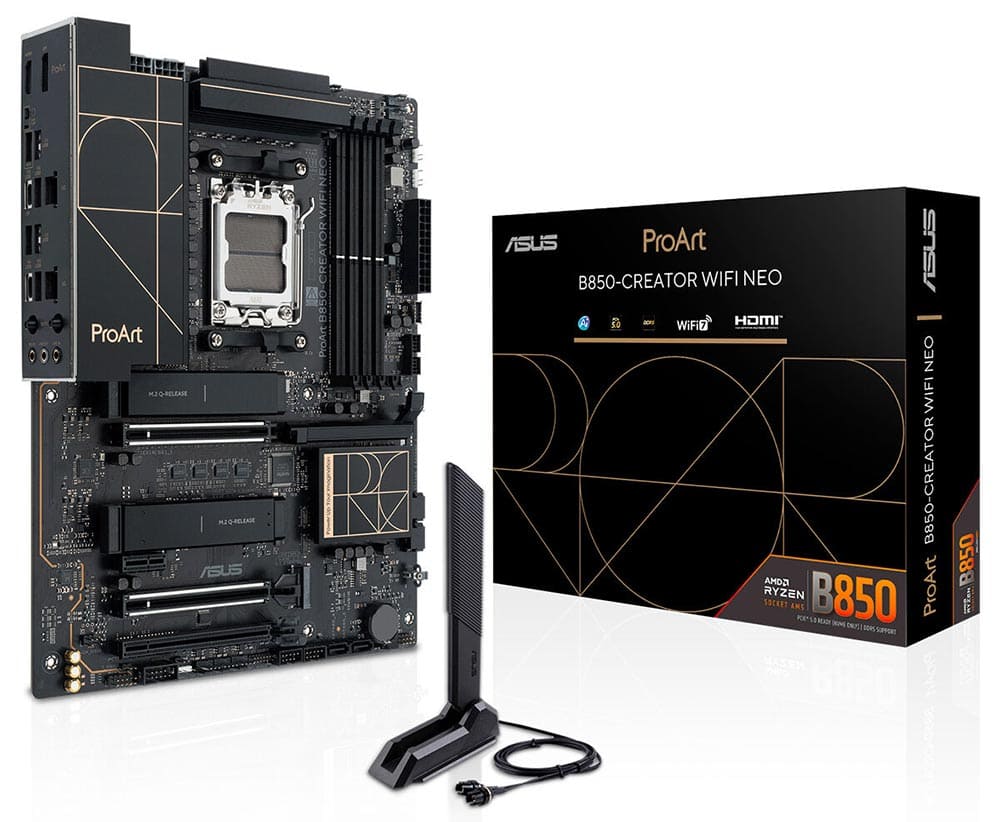 ASUS ProArt B850-CREATOR WIFI NEO 9000 MHz (OC) DDR5 AM5 Soket M.2 HDMI DP ATX Anakart h1