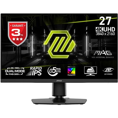 MSI MAG 272URDF E16 27 inç 320Hz FHD - 160Hz 4K UHD Dual-Mode 0.5ms FreeSync Premium Rapid IPS Pivot Gaming Monitör h1