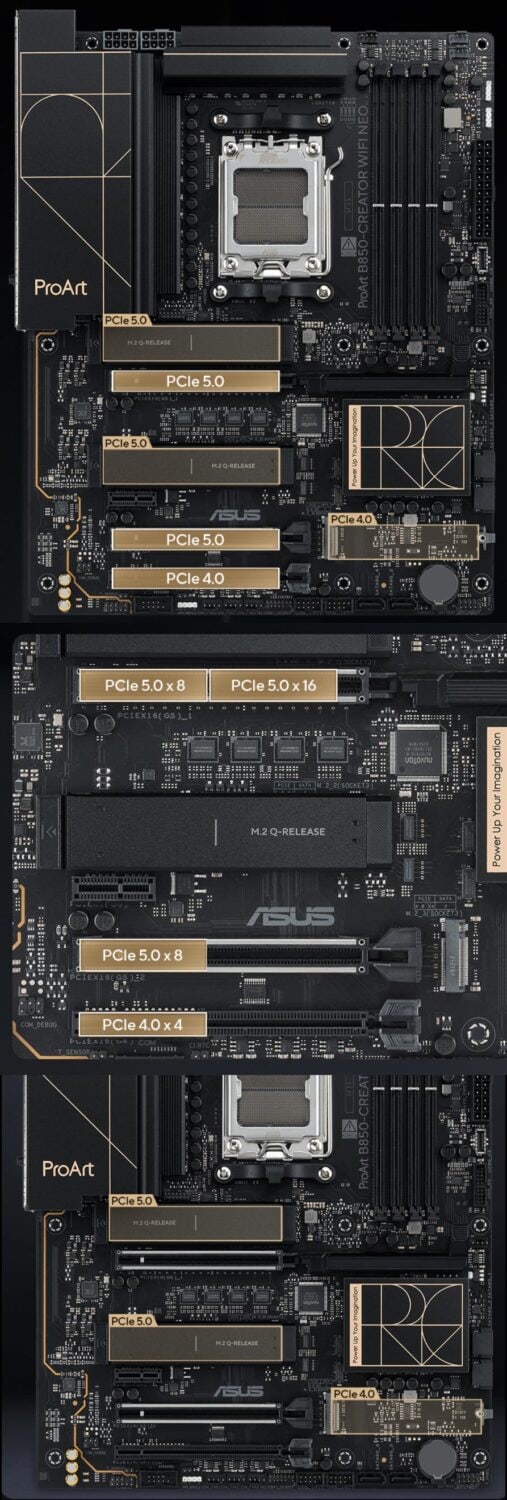 ASUS ProArt B850-CREATOR WIFI NEO 9000 MHz (OC) DDR5 AM5 Soket M.2 HDMI DP ATX Anakart h5