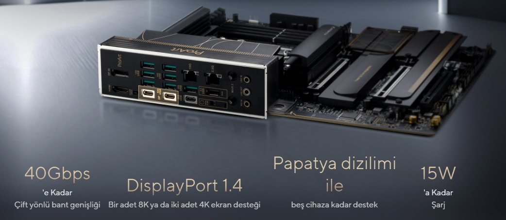 ProArt X870E-CREATOR WIFI ASUS ProArt X870E-Creator WiFi DDR5 Soket AM5 M.2 HDMI ATX Anakart h2