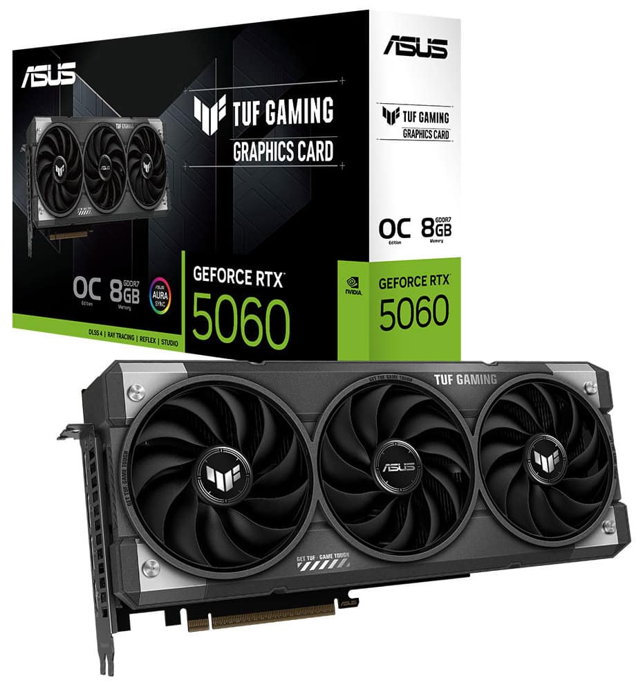 ASUS TUF Gaming GeForce RTX™ 5060 8GB GDDR7 OC Edition ASUS TUF Gaming GeForce RTX 5060 OC 8GB GDDR7 128 Bit DLSS 4 Ekran Kartı h1