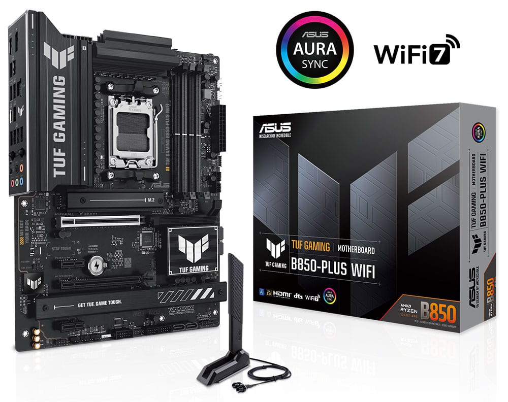 TUF GAMING B850-PLUS WIFI ASUS TUF Gaming B850-PLUS WiFi 8000MHz (OC) DDR5 Soket AM5 M.2 HDMI DP ATX Anakart h1