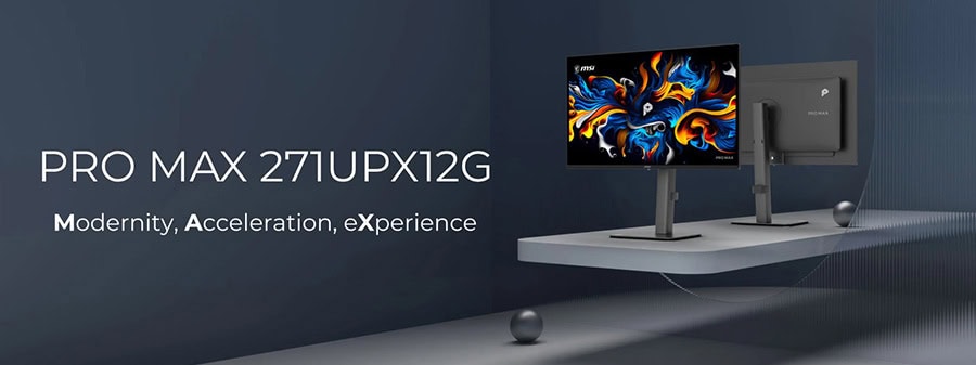 MSI PRO MAX 271UPX12G 26.5 inç 120Hz 0.03ms 4K UHD Adaptive Sync QD-OLED Pivot Monitör h2