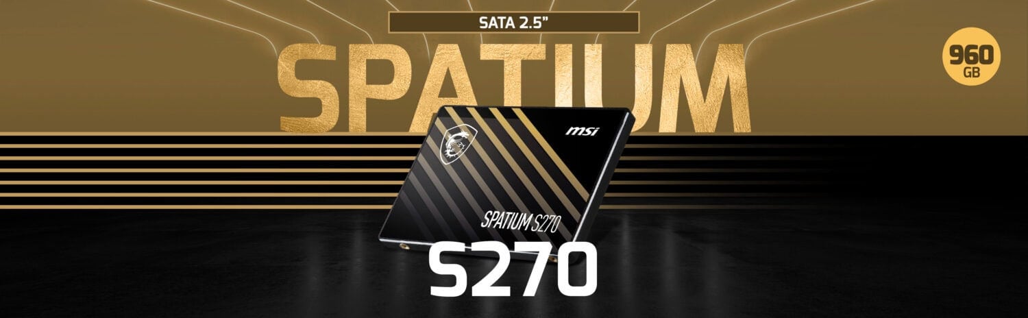 MSI SPATIUM S270 SATA 2.5 960GB Okuma 500MB – Yazma 450MB SATA SSD h1
