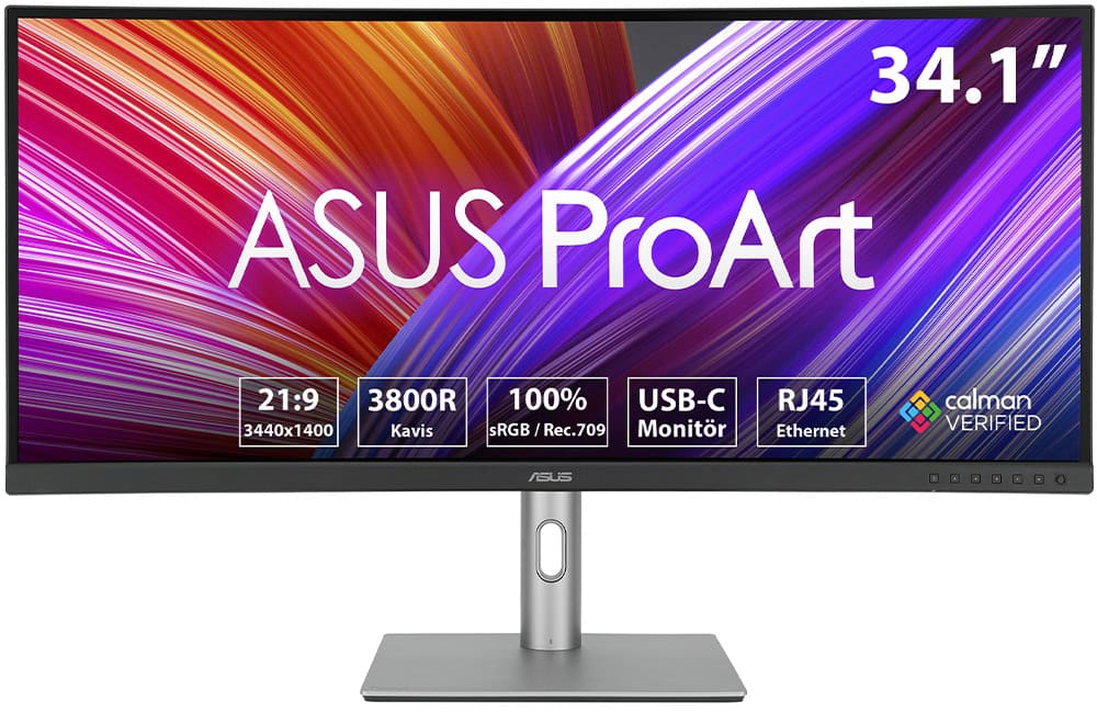 ProArt Display PA34VCNV ASUS ProArt PA34VCNV 34.1 inç 60Hz 5ms Adaptive Sync IPS Monitör h1