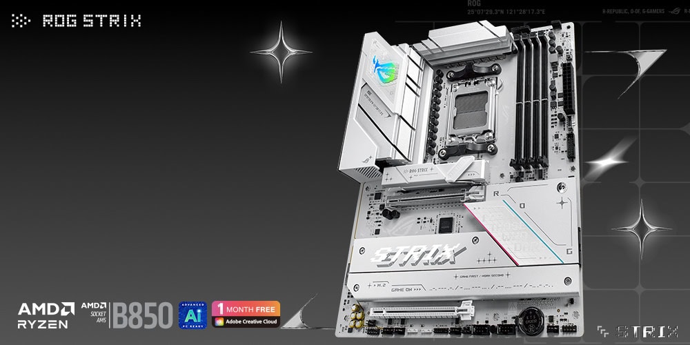 ASUS ROG Strix B850-A Gaming WiFi 8000MHz (OC) DDR5 Soket AM5 M.2 HDMI DP ATX Anakart h2