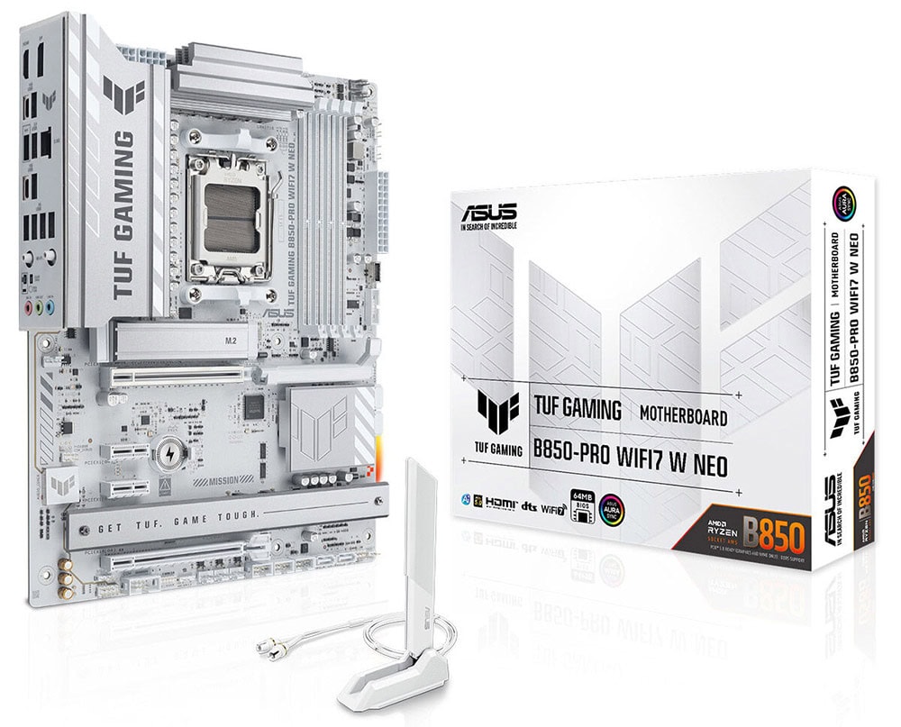 ASUS TUF GAMING B850-PRO WIFI7 W NEO 9000MHz (OC) DDR5 Soket AM5 M.2 HDMI DP ATX Anakart h1