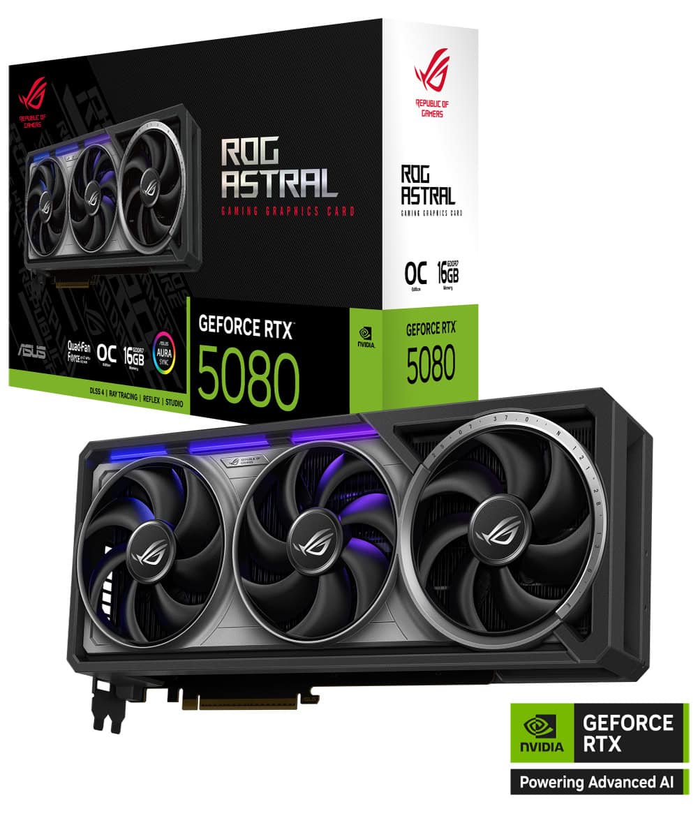 ROG Astral GeForce RTX™ 5080 16GB GDDR7 OC Edition ASUS ROG Astral GeForce RTX 5080 OC 16GB GDDR7 256 Bit DLSS 4 Ekran Kartı h1