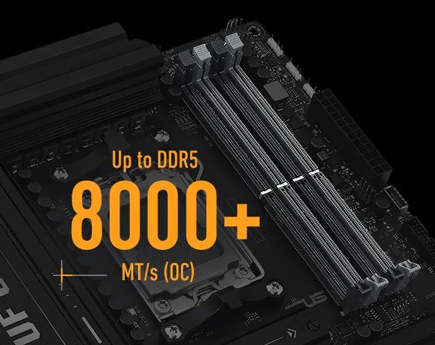TUF GAMING B850-PLUS WIFI ASUS TUF Gaming B850-PLUS WiFi 8000MHz (OC) DDR5 Soket AM5 M.2 HDMI DP ATX Anakart h5