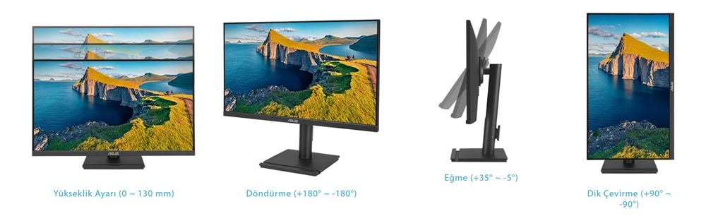 VA249QGSE ASUS VA249QGSE 23.8 inç 120Hz 1ms Full HD Adaptive Sync IPS Pivot Gaming Monitör h9
