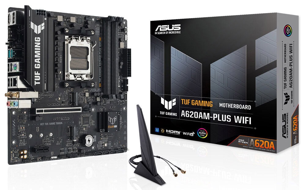 ASUS TUF Gaming A620AM-PLUS WIFI 7600MHz (OC) DDR5 Soket AM5 M.2 HDMI DP mATX Anakart h1