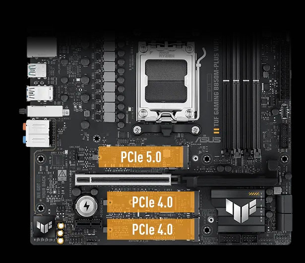 TUF GAMING B850-PLUS WIFI ASUS TUF Gaming B850-PLUS WiFi 8000MHz (OC) DDR5 Soket AM5 M.2 HDMI DP ATX Anakart h6