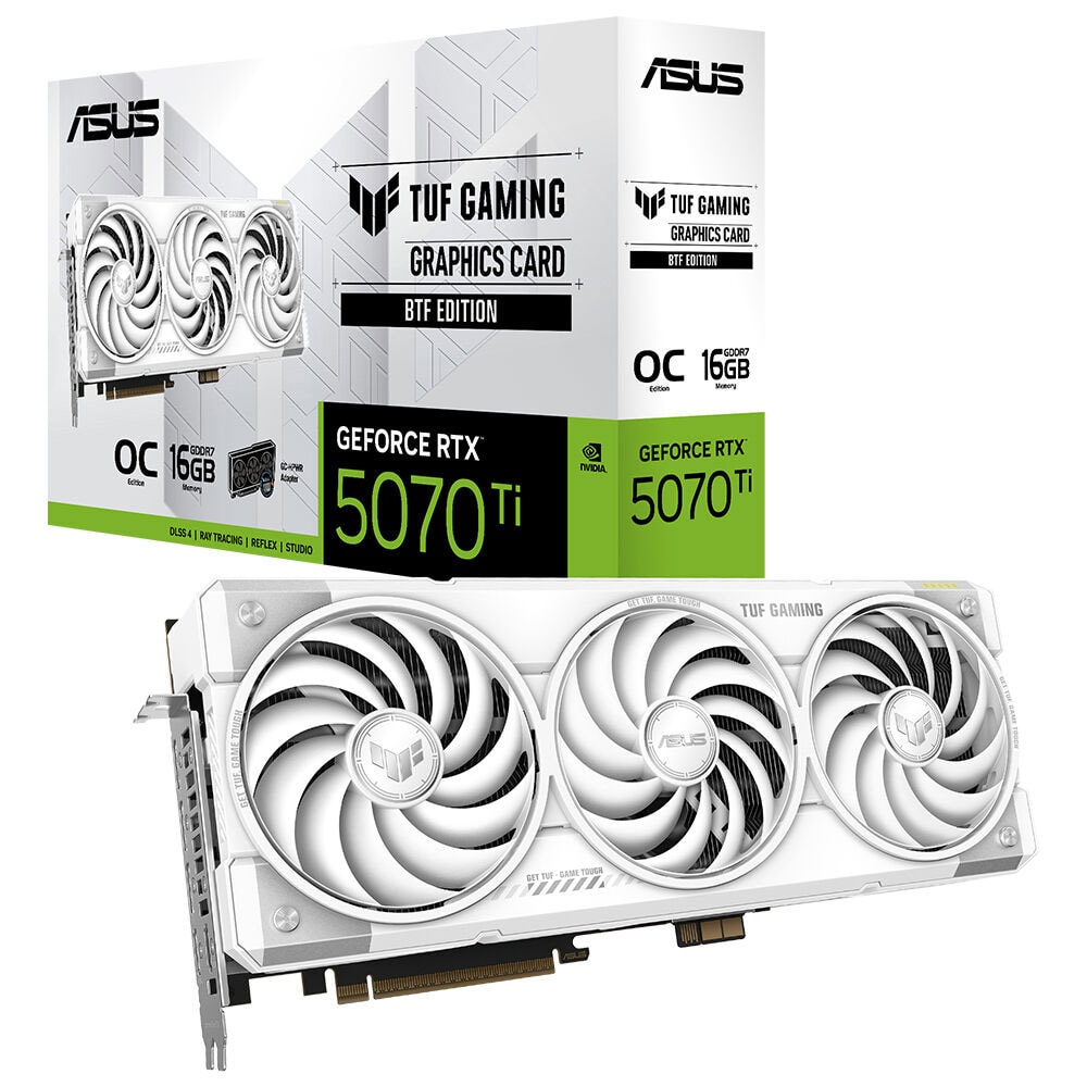 ASUS TUF Gaming GeForce RTX™ 5070 Ti 16GB GDDR7 BTF White OC Edition ASUS TUF Gaming GeForce RTX 5070 Ti 16GB GDDR7 BTF White OC Edition 256 Bit DLSS 4 Ekran Kartı h1