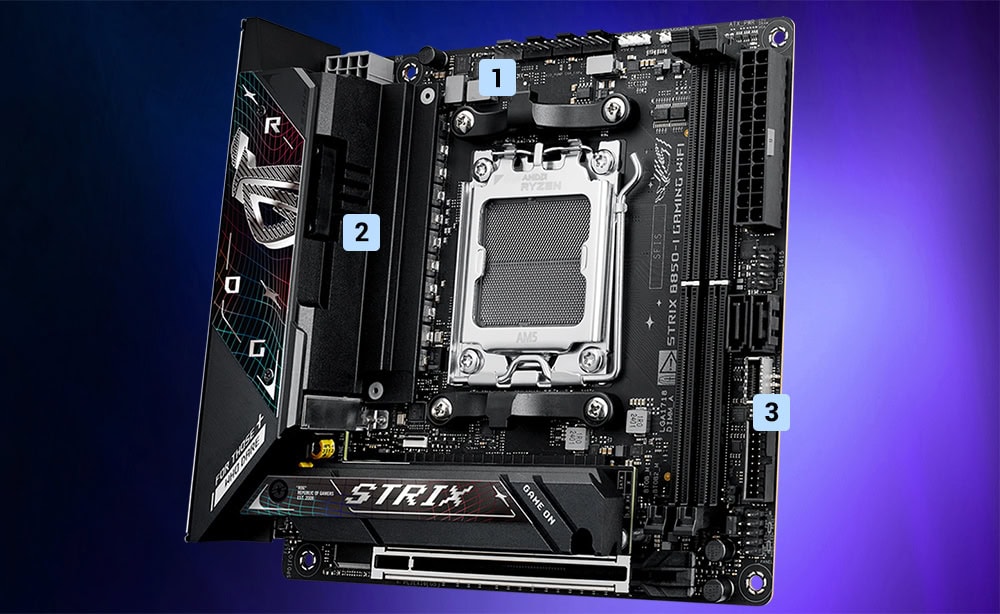 ASUS ROG Strix B850-I Gaming WiFi 8400MHz (OC) DDR5 Soket AM5 M.2 HDMI DP Mini-ITX Anakart h10