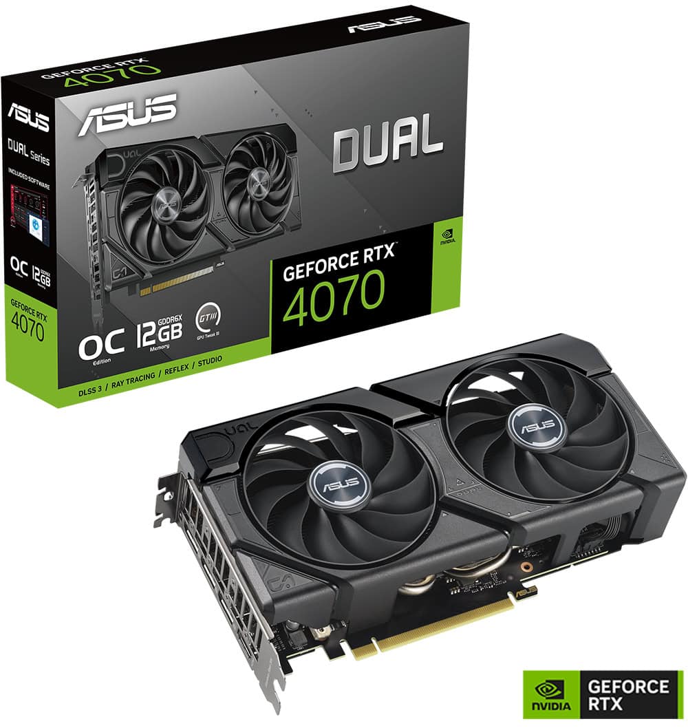 ASUS Dual GeForce RTX™ 4070 EVO OC Edition 12GB GDDR6X ASUS DUAL GeForce RTX 4070 EVO OC 12GB Ekran Kartı yh4