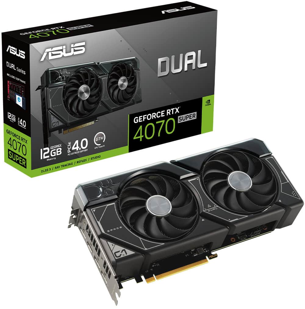 ASUS Dual GeForce RTX™ 4070 SUPER 12GB GDDR6X ASUS DUAL GeForce RTX 4070 SUPER 12GB Ekran Kartı yh4