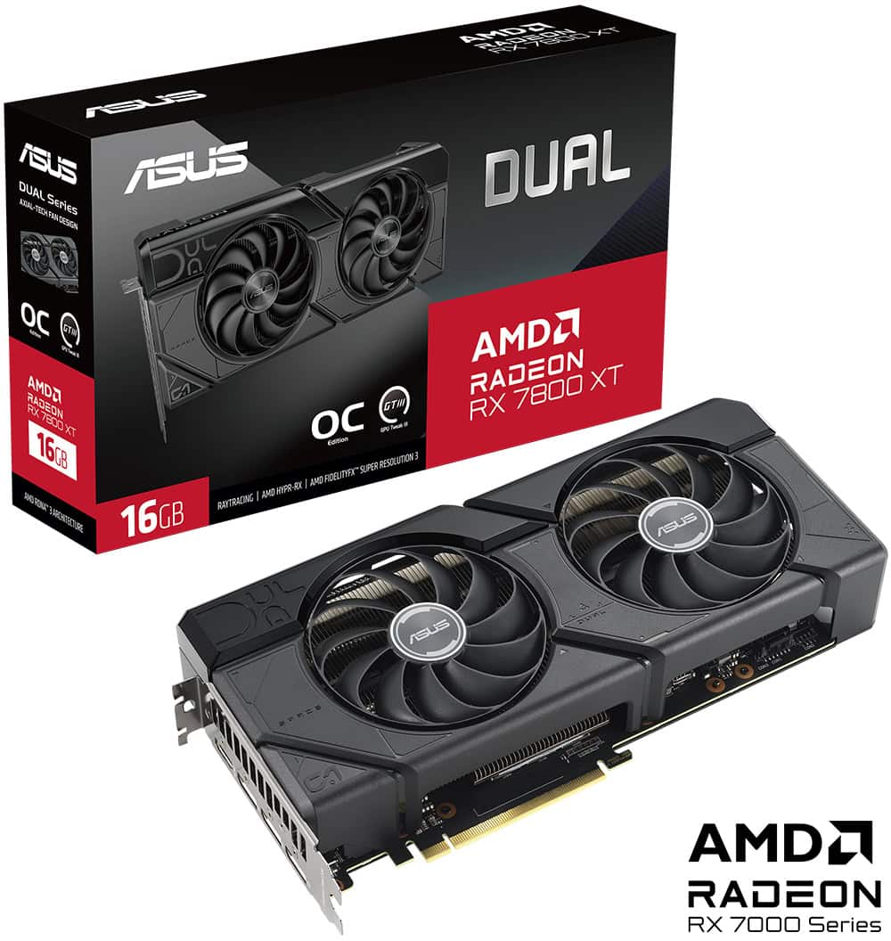 ASUS Dual Radeon™ RX 7800 XT OC Edition 16GB GDDR6 ASUS Dual Radeon RX 7800 XT OC 16GB Ekran Kartı yh3