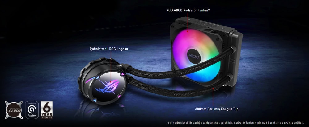 ROG STRIX LC II 120 ARGB ASUS ROG Strix LC II 120 ARGB V2 Sıvı Soğutucu yh3