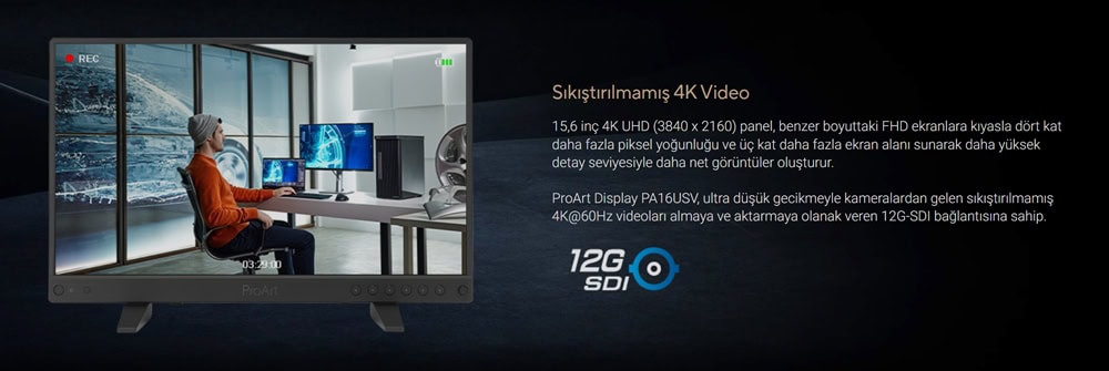 ProArt Display PA16USV ASUS ProArt PA16USV 15.6 inç 60Hz 5ms 4K UHD IPS Taşınabilir Monitör h6