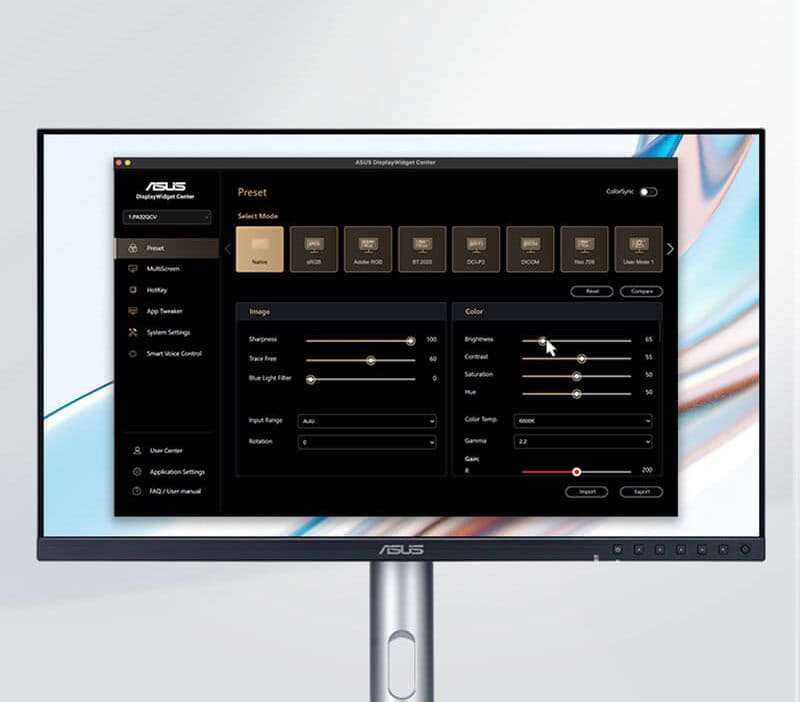 ProArt Display 6K PA32QCV ASUS ProArt PA32QCV 31.5 inç 60Hz 5ms 6K UHD Adaptive Sync IPS Pivot Monitör h9