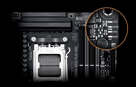 TUF GAMING B850-PLUS WIFI ASUS TUF Gaming B850-PLUS WiFi 8000MHz (OC) DDR5 Soket AM5 M.2 HDMI DP ATX Anakart h13