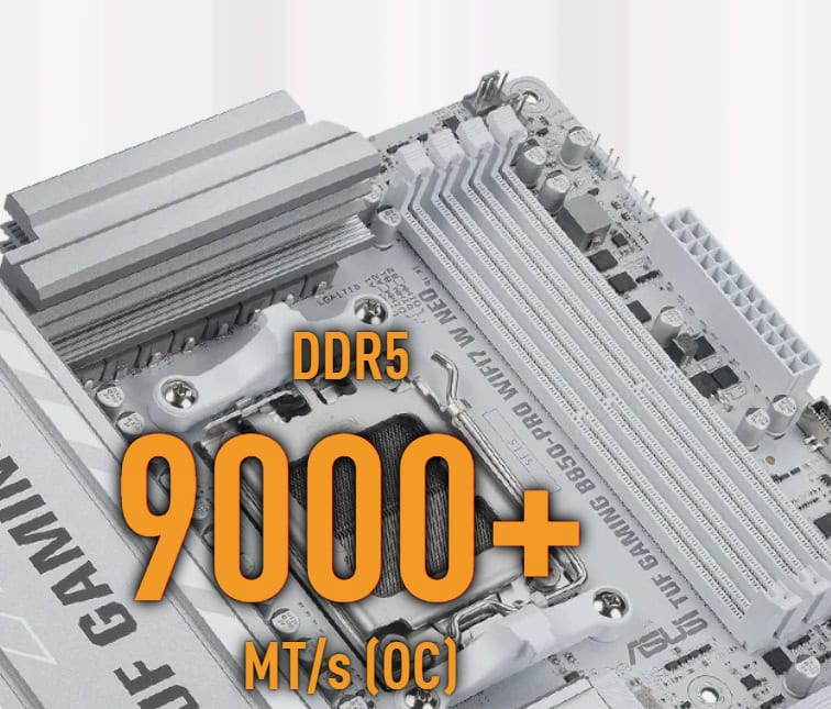 ASUS TUF GAMING B850-PRO WIFI7 W NEO 9000MHz (OC) DDR5 Soket AM5 M.2 HDMI DP ATX Anakart h10